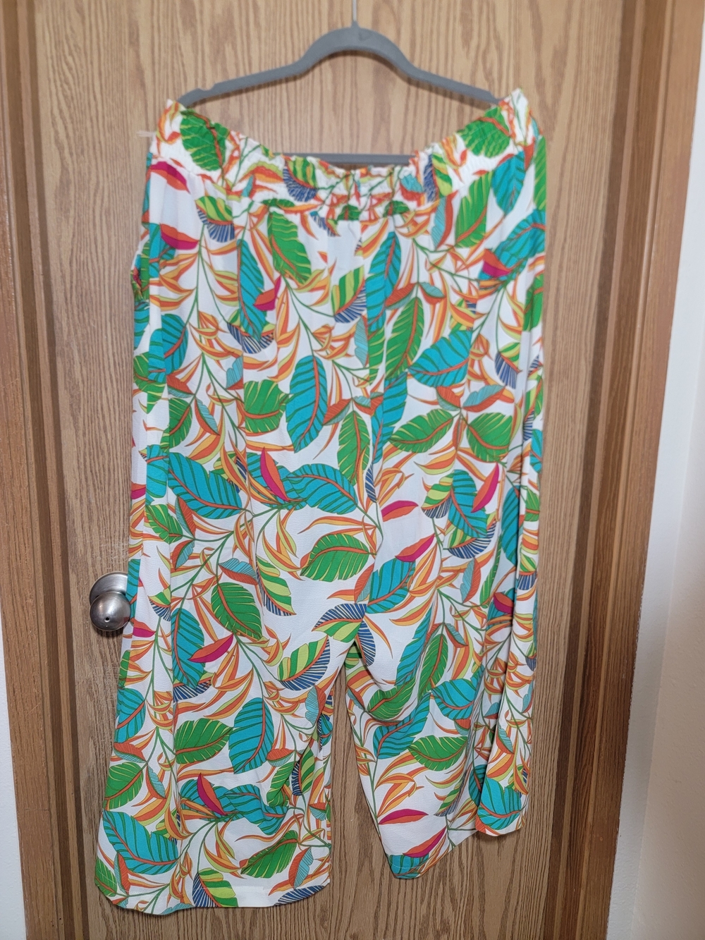 Rose + Olive Tropical Wide Leg Pants | 2X | Farm Rio Inspired Resort Print - Picture 4 of 6